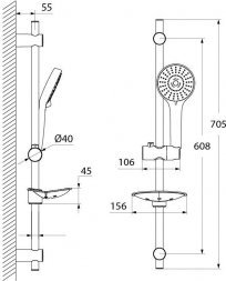 Душевой гарнитур IDDIS Aquajoy, AQU3F00I16  1163