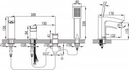 Смеситель на 4 отверстия IDDIS Vane VANSB40I07