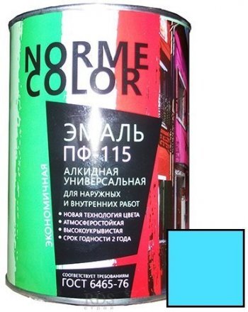 Эмаль ПФ-115 0,9 кг голубая NORME COLOR