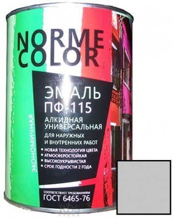 Эмаль ПФ-115 0,9 кг светло-серая NORME COLOR