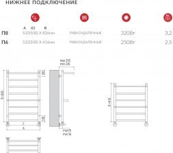 Полотенцесушитель водяной Terminus Анкона с/п П8 500*826