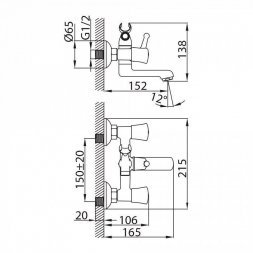 Смеситель для ванны Milardo Bering  BERSB00M02