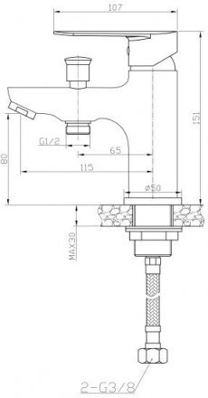 Смеситель для раковины Agger Splendid A0902500 однозахватный 224