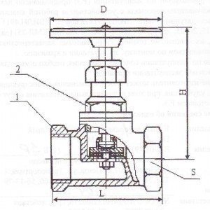 Вентиль ДУ-25 Б1п гор.вода