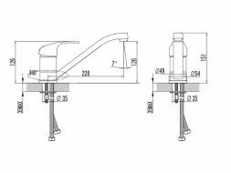 Смеситель для кухни IDDIS Alborg K56001C  1624