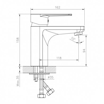 Смеситель для умывальника Decoroom DR72011 одноручный, монолитный, хром