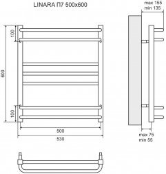 Полотенцесушитель электрический Lemark Linara П7 LM04607E 500x600, левый/правый