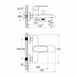 Смеситель для ванны IDDIS Calipso CALSB00i02WA