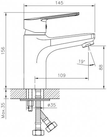 Смеситель для умывальника Decoroom DR22011 одноручный, монолитный, хром