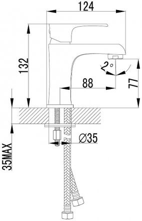 Смеситель для умывальника Lemark FACTOR plus монолитный, хром LM1606C