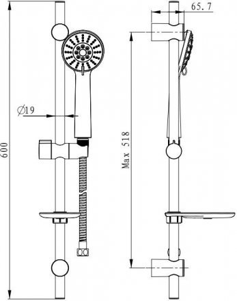 Душевой гарнитур Milardo 350  3503F60M16