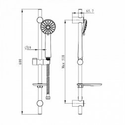 Душевой гарнитур Milardo 350  3503F60M16