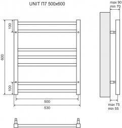 Полотенцесушитель водяной Lemark Unit П7 LM45607 500x600