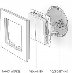 Выключатель  двухклавишный  (шампань рифленый) W1120010 Werkel