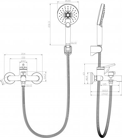 Смеситель для ванны Lemark Minima с монолитным изливом, хром LM3814C