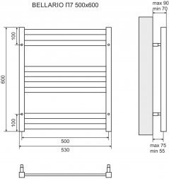 Полотенцесушитель водяной Lemark Bellario П7 LM68607 500x600