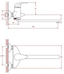 Смеситель для ванны с душем Orange OSCAR M56-211cr