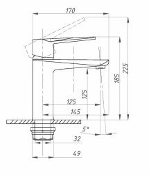 Смеситель для раковины ПСМ-301-5 STEEL нерж. сталь, Черный-бронза