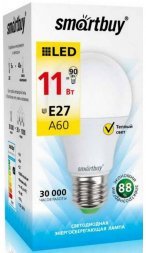 Лампа св/д (LED)  A60  ГРУША  13W 4000 K E27,  ХОЛ. СВЕТ SMARTBUY 553049