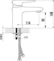 Смеситель для умывальника Lemark STATUS монолитный Sedal LM4406С