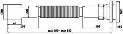 Сифон гофр удл. 1 1/2х 40х50 G116 1350 мм АНИ