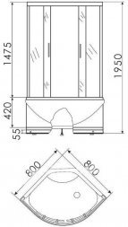 Душевой уголок Erlit ER0508-C4 (800х800х1950)