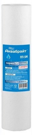 Картридж Аквабрайт для мех. очист. воды, 10 мкр, SLIM 5&quot; вспенен. полипроп. ПП-10 М/5 133424