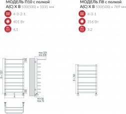 Полотенцесушитель водяной Terminus Арктур полка П8 500*796