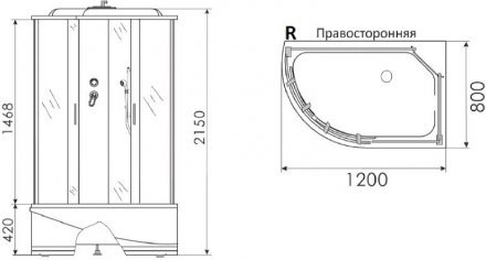 Душевая кабина Erlit Comfort ER4512TPR-C3-RUS (1200x800x2150)