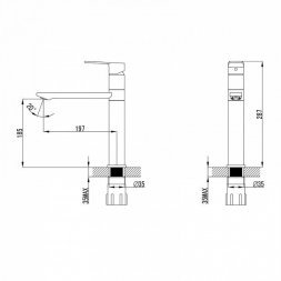 Смеситель для кухни IDDIS Edifice, черный ED1BBSG05